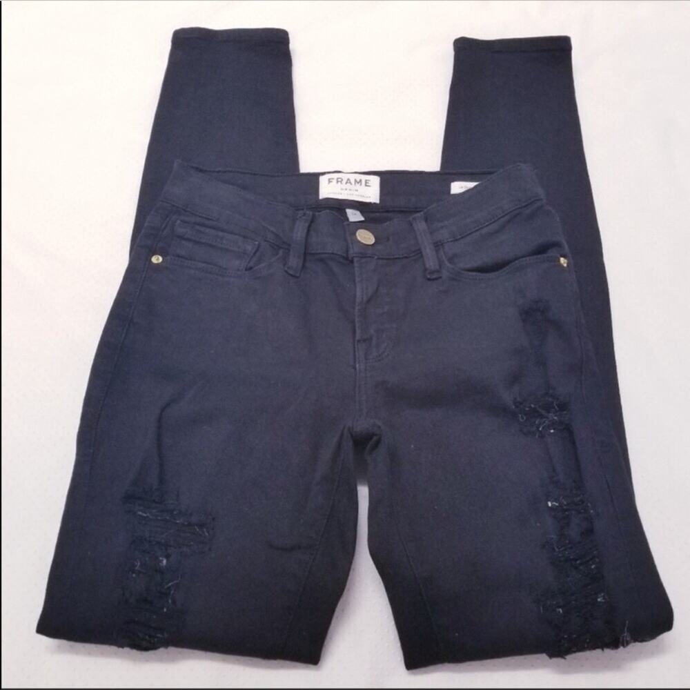 FRAME Le Skinny De Jeanne Destroyed Skinny
